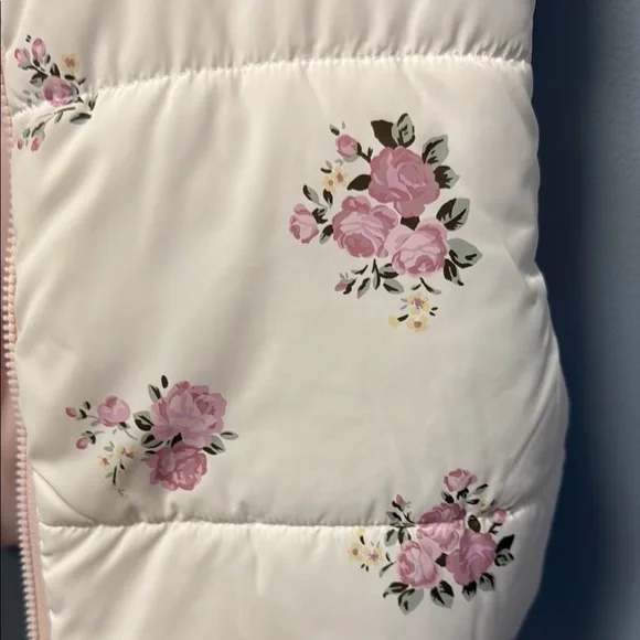 Floral Pink Kids Puffer Vest - Picture 7 of 11